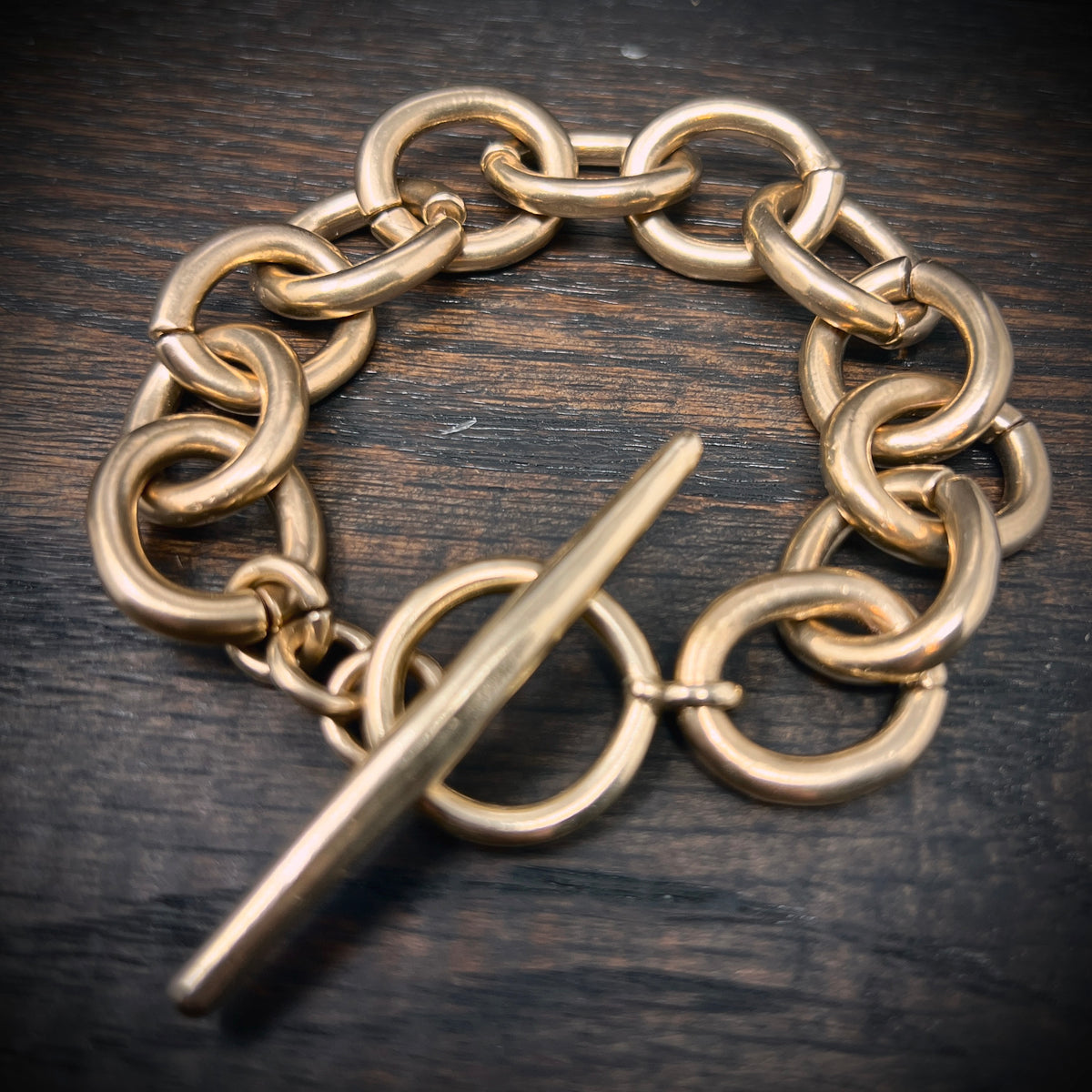 Bold Chunky Bronze Chain Link Bracelet | Handcrafted Jewelry