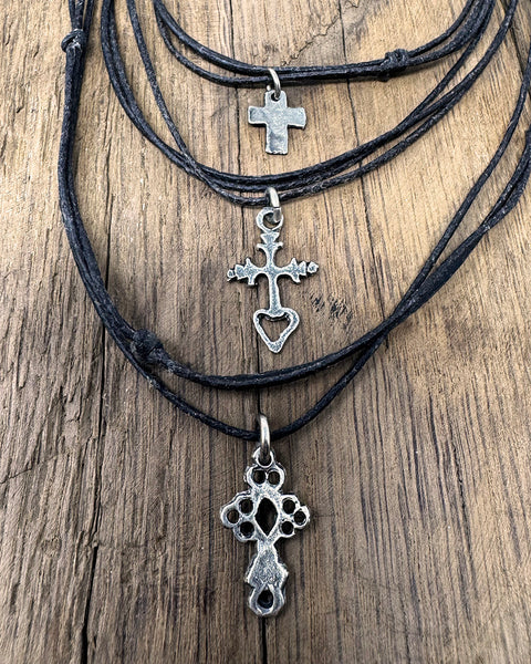 Open Work Sterling Cross necklace