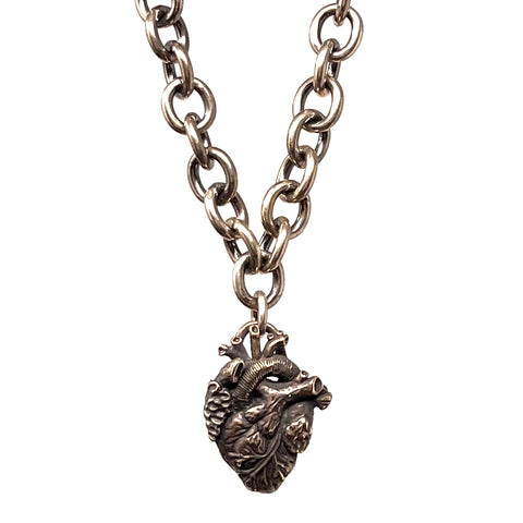 Bronze Anatomical Heart Necklace