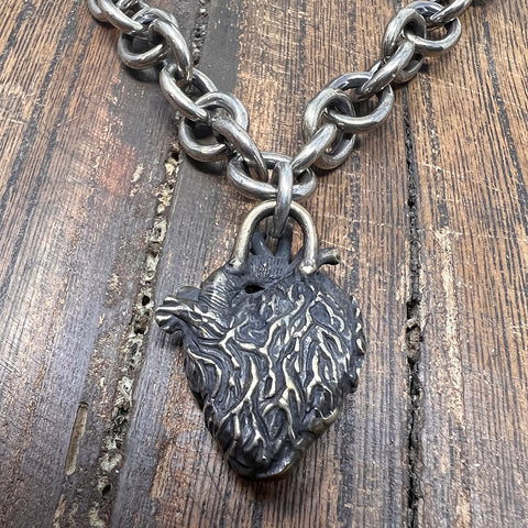 Bronze Anatomical Heart Necklace