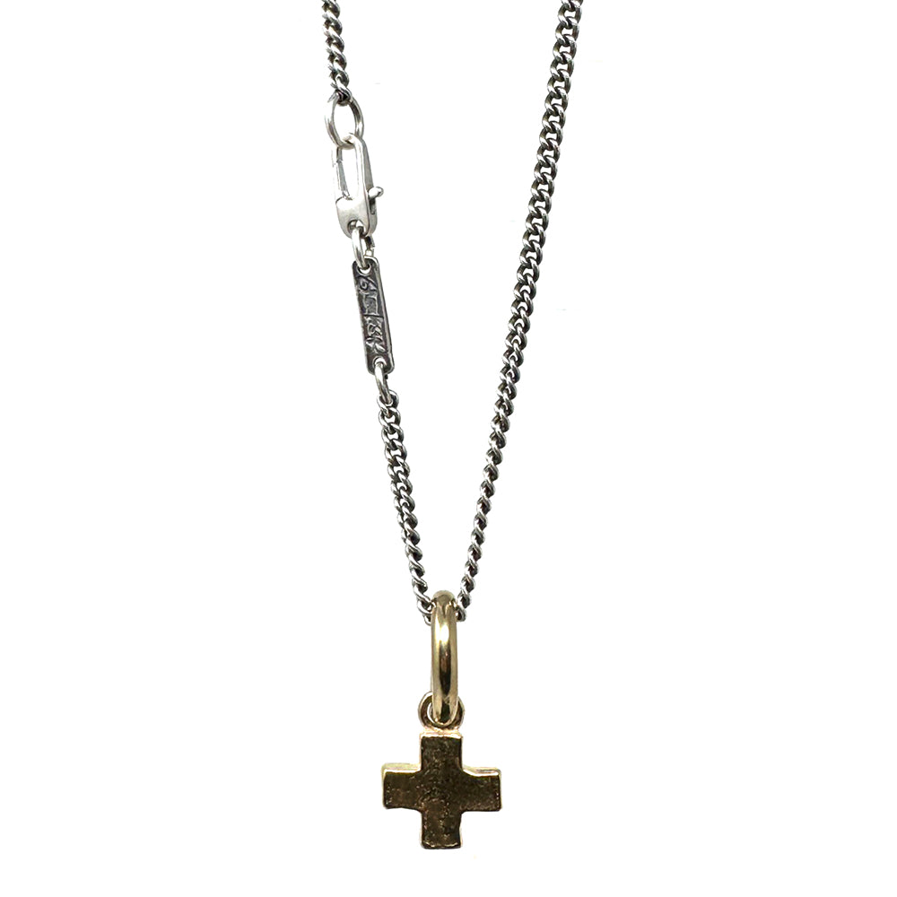 Bronze & Sterling Plus Square Cross Necklace | Handcrafted Jewelry