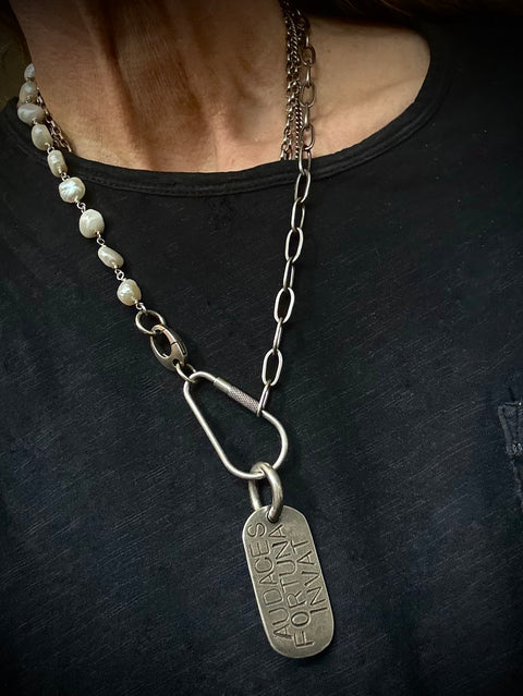 Fortuna Sterling Chain & Pearl Necklace