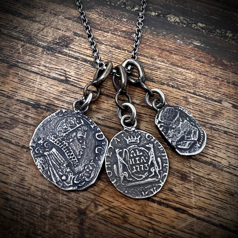 Sterling Silver Old Europe Coins Necklace