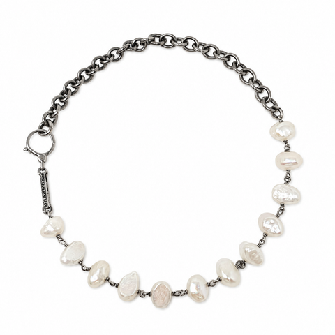 One of a Kind White Pearl Choker Necklace