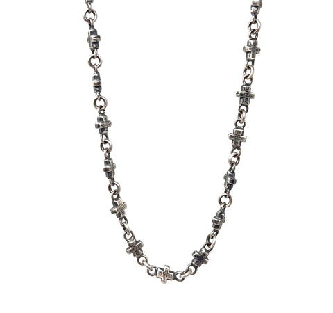 Sterling Square Crosses Necklace