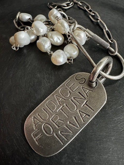 Fortuna Sterling Chain & Pearl Necklace