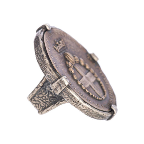 Designer Jewellery Bronze Coin Ring | Fortune Favors The Bold-Ring