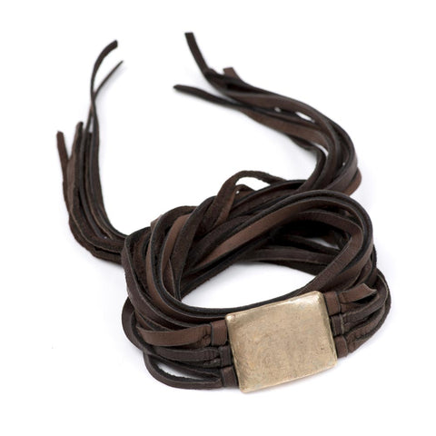 Designer Jewellery Leather Bracelet | Bronze Layered Bracelet-Bracelet